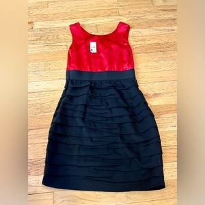 NWT Express Bodycon Dress Red and Black Size 0